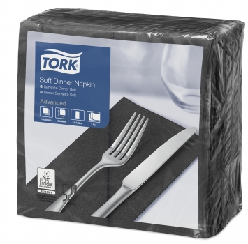 Tork Soft Dinnerservitten Schwarz